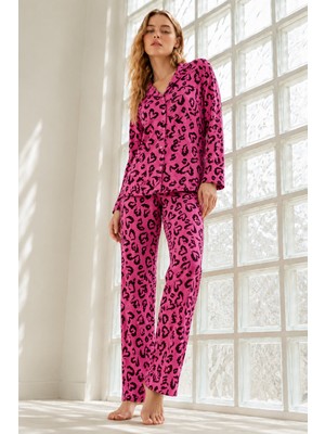 Eser Butik Kadın Regular Bürümcük Lila Pijama Takımı