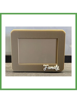 Bezos 3D Baskı Japandi Tarzı Çizgili Fotoğraf Çerçevesi 10X15 cm Masaüstü Yatay Çerçeve Bej Mgc