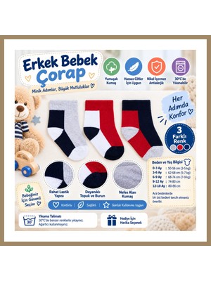Bezos Assn Erkek Bebek Çorap USB2202 Gri Melanj (Adet Fiyatıdır) · Beden: 0-3 Ay · Renk: Gri Melanj 22