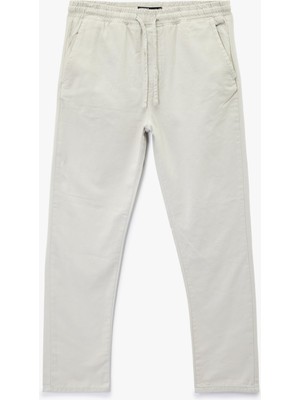 Vionna Pamuklu Regular Fit Cepli Beli Bağcıklı Pantolon