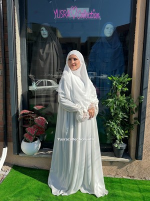 Yüsra Collection Erva Abaya ve Kısa Sufle 2'li Takım