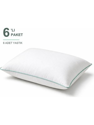 Elarque Biyeli Yastık 6'lı Paket 50X70 cm Boncuk Silikon Elyaf Dolgulu