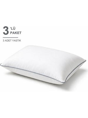 Elarque Eco Biyeli Yastık 3'li Paket 50X70 cm 700 gr Boncuk Silikon Elyaf Dolgulu -