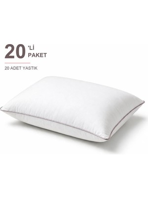 Elarque Biyeli Yastık 20'li Paket 50X70 cm 600 gr Boncuk Silikon Elyaf Dolgulu