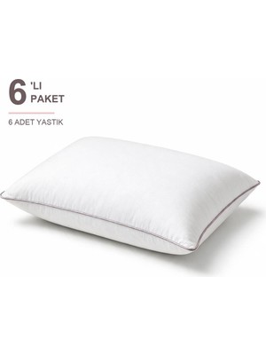 Elarque Biyeli Yastık 6'lı Paket 50X70 cm Boncuk Silikon Elyaf Dolgulu