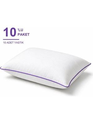 Elarque Biyeli Yastık 10'li Paket 50X70 cm 800 gr Boncuk Silikon Elyaf Dolgulu