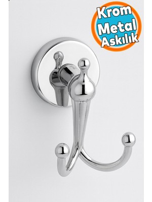 Elarque Ikili Askılık Vidalı Paslanmaz Metal Duvar Askısı Banyo Wc Mutfak Için
