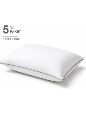 Elarque Biyeli Yastık 5'li Paket 50X70 cm 800 gr Silikon Elyaf Dolgulu Gri