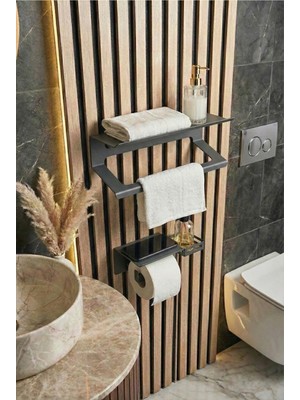Elarque Yapışkan Aparatı Vida Metal Havluluk Wc Kağıtlık Set