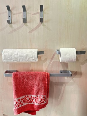 Elarque 6 Parça Mat Gri Paslanmaz Banyo Seti