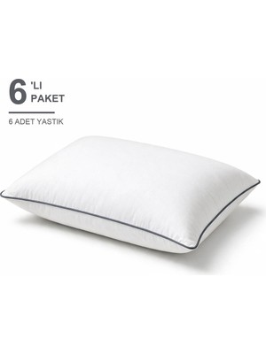 Elarque Biyeli Yastık 6'lı Paket 50X70 cm 700 gr Boncuk Silikon Dolgulu Füme