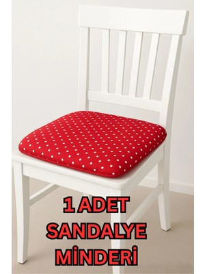 Elarque Bağcıklı Sandalye Minderi Puantiyeli 40X40CM Kare