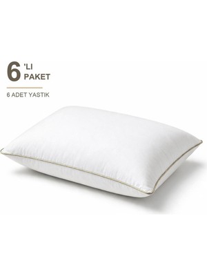 Elarque Biyeli Yastık 6'lı Paket 50X70 cm 800 gr Boncuk Silikon Dolgulu Bej