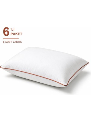 Elarque Eco Biyeli Yastık 6'lı Paket 50X70 cm 600 gr Boncuk Silikon Dolgulu