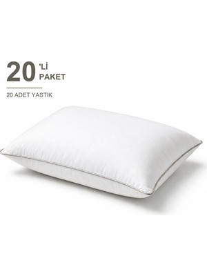 Elarque Biyeli Yastık 20'li Paket 50X70 cm 1200 gr Boncuk Silikon Elyaf Dolgulu