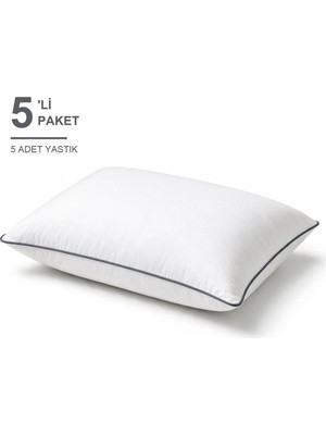 Elarque Biyeli Yastık 5'li Paket 50X70 cm 800 gr Boncuk Silikon Dolgulu Füme