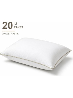 Elarque Biyeli Yastık 20'li Paket 50X70 cm 1200 gr Boncuk Silikon Elyaf Dolgulu