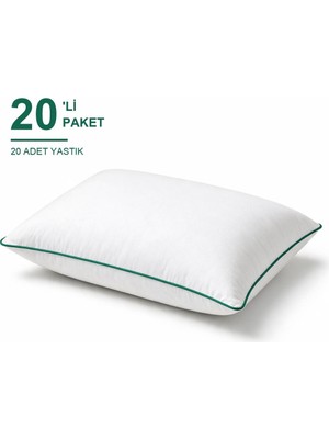 Elarque Biyeli Yastık 20'li Paket 50X70 cm 1200 gr Boncuk Silikon Elyaf Dolgulu