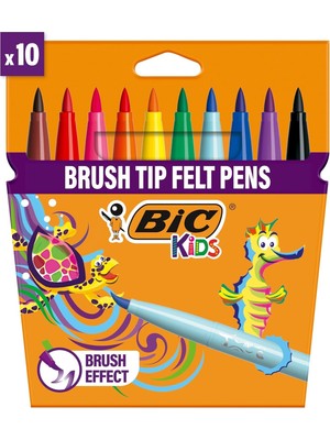 Die Grup Kids Visaquarelle Fırça Uçlu Boya Kalemi 10 Renk, Fırça Başlı Esnek ve Yumuşak Uç, Yıkanabilir Su Bazlı Boya