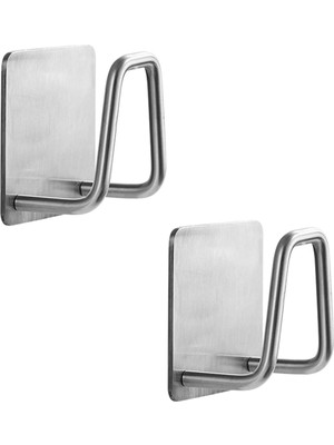 Die Grup Microcase Güçlü Yapışkanlı Metal Banyo Mutfak Eşya Havlu Vb Ürün Askılığı AL4467-2 Adet Gümüş