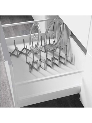 Die Grup Ikea Tencere Kapaklığı Paslanmaz Çelik Uzayabilir, Gri, 14X10 cm
