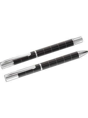 Die Grup Steelpen Active Serisi 1001DT Slayt Siyah Dolma Kalem+Tükenmez Kalem