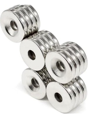 Die Grup Hobialem 5 Adet - Havşa Delikli, Neodyum Mıknatıs, 15X3 Mm, Çok Güçlü Magnet