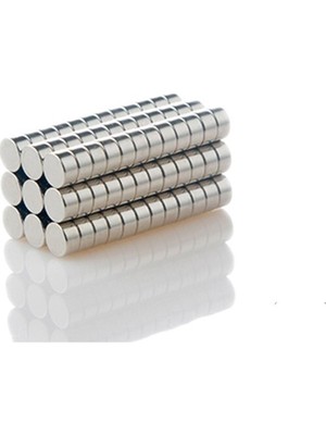Die Grup Dünya Magnet 50 Adet 8 x 4 mm Yuvarlak Güçlü Neodyum Mıknatıs Çap 8 mm Kalınlık 4 mm