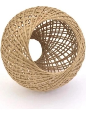 Die Grup Bohhem Örme Jüt Ip Abajur Başlığı Handmade Bej