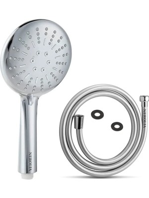 Nerolia Power - Su Tasarruflu Duş Başlığı ve Hortumu Seti - 150 cm Pvc Banyo Hortumu