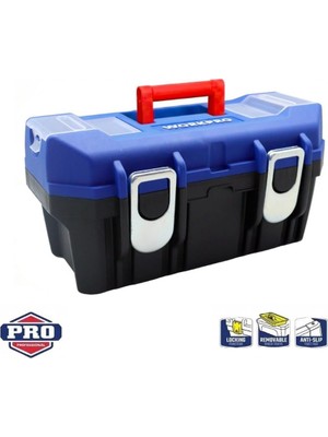 Die Grup Workpro WP283018 22'' Metal Kilitli Plastik Takım Çantası, Abs Plastik, 59X29.9X29.3 Cm, 15 kg Taşıma Kapasiteli, 2 Şeffaf Bölmeli