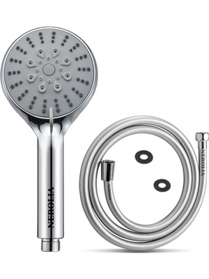 Nerolia Bathy - Yağmur Duş Başlığı ve Hortumu Seti - 200 cm Pvc Banyo Hortumu