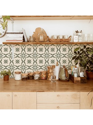 Die Grup Fayans Çıkartması, 25 Adet x 15 Cm/6 Inç Zeytin Yeşili Kendinden Yapışkanlı Fayans Üzerine Yapışkan Yapışkan Banyo Mutfak Için Transfer Çıkartması, Ocak Için Backsplash Yapıştırıcı Vinil