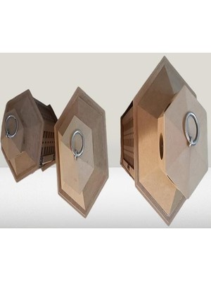 Die Grup Hobi Adn 90235 Dekoratif Fenerlik 3lü Set Mdf Ham Cnc Kesim Oyma Nakış El Yapımı
