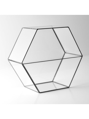 Die Grup 22X20X10CM Siyah Geometrik Teraryum Cam Fanus Takı Aksesuar Çikolata Kutusu