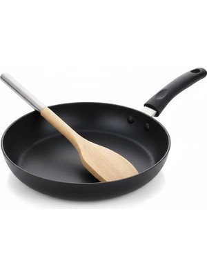 Die Grup HAUS%100 Doğal Akasya Ahşap & Paslanmaz Çelik 3'lü Mutfak Seti | Kaşık, Spatula, Kevgir | Isıya Dayanıklı ve Şık Servis Takımı (Bambu Yan Spatula)