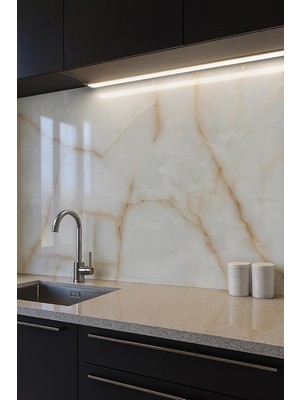 Die Grup Ukab Dekor 60X120 cm Kendinden Yapışkanlı Bej Mermer Görünümlü Dekoratif Pvc Duvar Paneli Bej 60 x 120