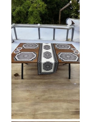 Die Grup 9 Parça Runner ve Supla Seti Amerikan Servis Runner 40 x 140 ve Bardak Altlığı
