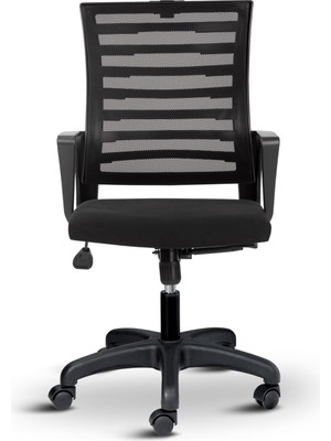 Die Grup Capri Fileli Başlıksız Ofis Koltuğu Çalışma Koltuğu Ergonomik Sandalye Tilt Mekanizmalı Ayarlanabilir Siyah