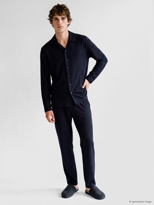 LC Waikiki Lc Waıkıkı Siyah Regular Fit Erkek Pijama Takımı