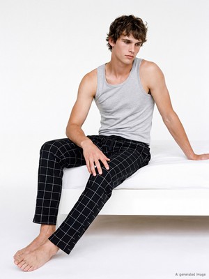 LC Waikiki Lc Waıkıkı Siyah Regular Fit Ekose Desenli Erkek Pijama Altı