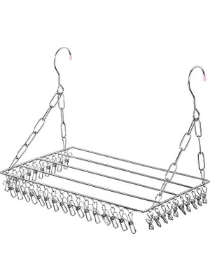 Die Grup Çok Fonksiyonlu Paslanmaz Çelik Çamaşır Askısı, Küçük Asılı Çamaşır Askısı, Mini Çamaşır Askısı, Peg Yok / 36 Peg / 45 Peg / 100 Peg (40 cm x 25 cm - 36 Peg)