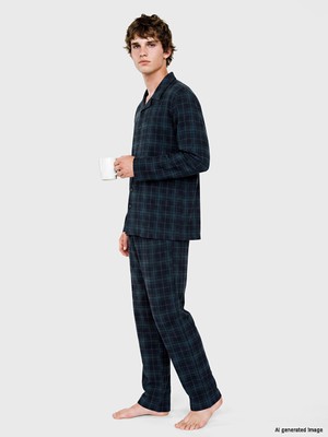 LC Waikiki Lc Waıkıkı Yeşil Regular Fit Ekose Erkek Pijama Takımı