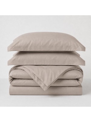 Die Grup 120 TEL%100 Pamuk Saten Çift Kişilik Nevresim Takımı – Otel Kalitesi, Nefes Alan, 4 Mevsim | Nevresim 200X220 + Çarşaf 240X260 + 2 Yastık Kılıfı 50X70 cm - Kahverengi