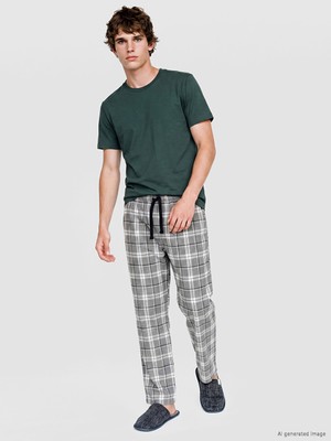 LC Waikiki Lc Waıkıkı Gri Ekose Erkek Pijama Alt