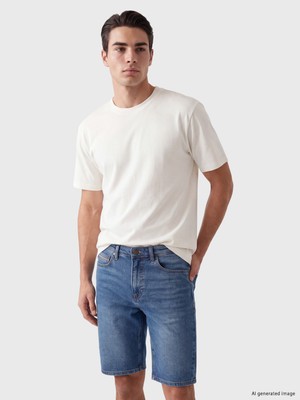 LC Waikiki Lc Waıkıkı Ekru Bisiklet Yaka Erkek Pijama Üst