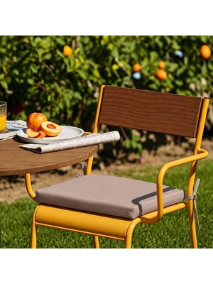 Die Grup Sandalye Oturum Minderi Renkli 40X40X4 Bağcıklı Çıkarılabilir Kılıflı Çökme Yapmaz Açık Gri