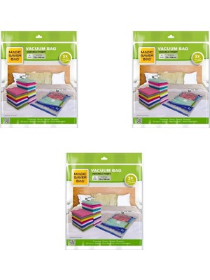 Die Grup Magic Silver Vakumlu Giyisi Yastık Yorgan Saklama Torbası Poşeti Hurç - Jumbo - 73X130 Cm. -3 Paket
