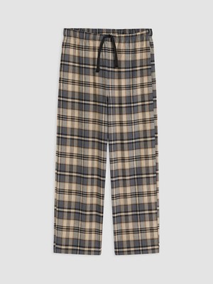 LC Waikiki Lc Waıkıkı Kahverengi Standart Kalıp Ekose Erkek Pijama Alt