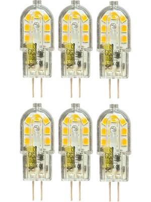 Die Grup LED Kapsül Ampul, 12V 3W, Sarı Işık 3000K, G4 Duylu, 6 Adet Set